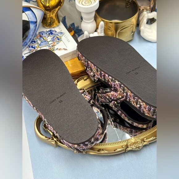 🆕 TORY BURCH 🧿 NWOB Kira Sport Sandal, Rose Cocoa Multi Tweed Dad Sandal Sz7.5 - Picture 13 of 14